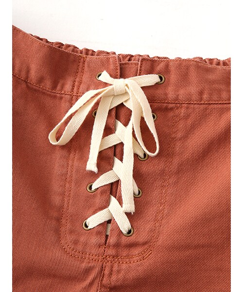 w closet（ダブルクローゼット）の「レースアップショートパンツ（パンツ・レディース・ベージュ/オレンジ/Lカーキ・FREE）」の7枚目の写真