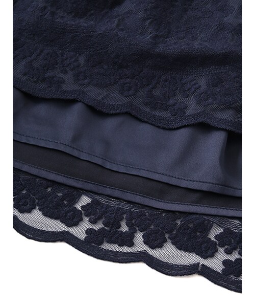 w closet(ダブルクローゼット)の「刺繍入りチュールスカート(スカート・レディース・オフホワイト/カーキ/ネイビー・FREE)」の9枚目の写真