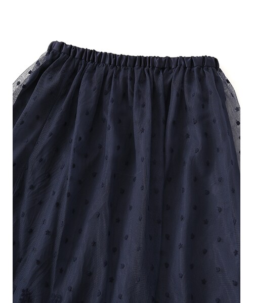 w closet(ダブルクローゼット)の「刺繍入りチュールスカート(スカート・レディース・オフホワイト/カーキ/ネイビー・FREE)」の7枚目の写真