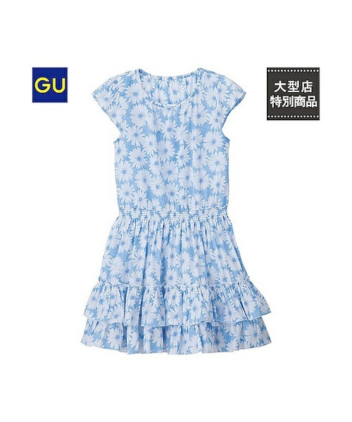 GU（ジーユー）の「（GU）GIRLSフラワープリントワンピース