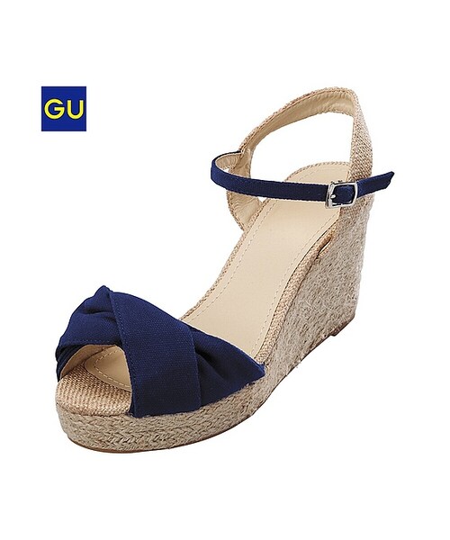 GU（ジーユー）の「（GU）ＷＯＭＥＮジュートウエッジサンダル（WOMEN ⁄ シューズ・レディース・BLACK/RED/NAVY・M/S/L）」の2枚目の写真