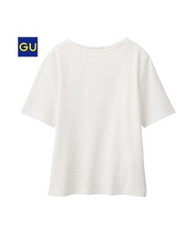 GU | （GU）ジャカードクロップドＴ（半袖）(トップス)