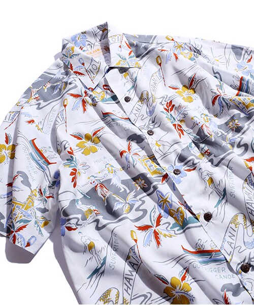 IOLANI（イオラニ）の「HAWAIAN SHIRT（その他・メンズ・ホワイト/ネイビー・S/M/L）」の4枚目の写真