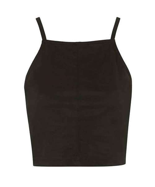 TOPSHOP(トップショップ)の「Topshop 'Suedette' Square Neck Crop Top(Tシャツ/カットソー・レディース・Black・6 (2-4 US)/4 (0-2 US)/10 (10-12 US)/2 (0 US)/8 (6-8 US)/12 (14 US))」の4枚目の写真