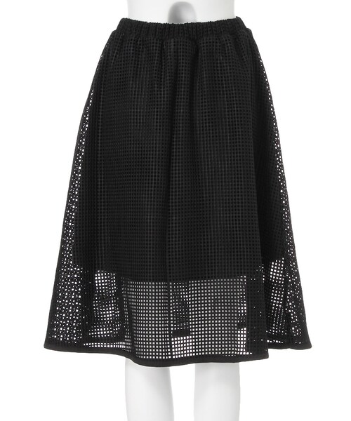 MURUA（ムルーア）の「【FEMININE】ブロックパターンボリュームスカート（スカート・レディース・ホワイト/ブラック・1/2）」の7枚目の写真