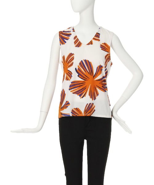 MURUA（ムルーア）の「【FEMININE】サマーフローラルタンク（トップス・レディース・オレンジ/グリーン・F）」の2枚目の写真