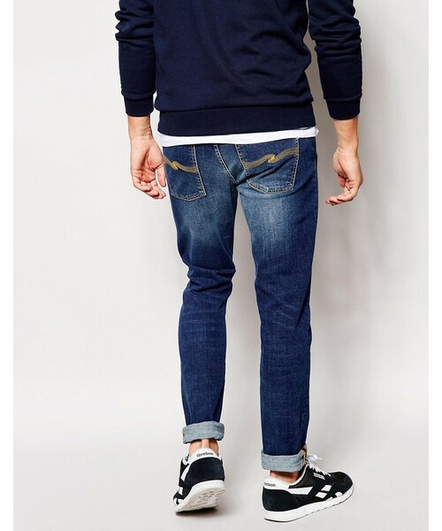 Nudie Jeans（ヌーディージーンズ）の「Nudie Jeans Lean Dean Slim Tapered Fit Bay Blue Mid Wash（デニムパンツ・メンズ・bayblue・W32 L34/W30 L30/W28 L30/W32 L36/W30 L32/W32 L30/W36 L36/W33 L30/W30 L34/W36 L32/W33 L32/W31 L30/W36 L30/W34 L36/W31 L32/W34 L34/W32 L32/W34 L32/W31 L34/W26 L32/W34 L30/W28 L32/W28 L34/W33 L34/W29 L32）」の3枚目の写真
