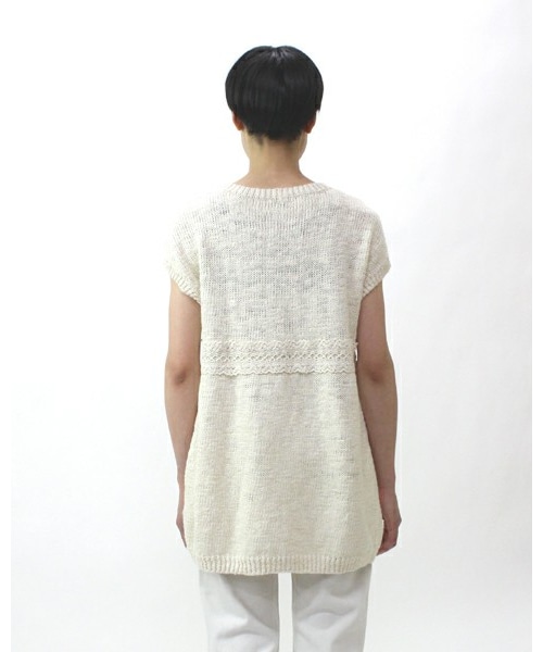 45R フォーティーファイブアール リネンニット裏毛のチュニック ワンピース 45R フォーティーファイブアール リネンニット裏毛のチュニック ワンピース