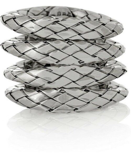 BOTTEGA VENETA(ボッテガヴェネタ)の「Bottega Veneta Set of four oxidized sterling silver rings(リング・レディース・Silver・13/15/11)」の1枚目の写真