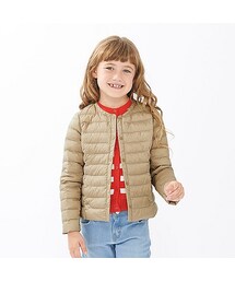 UNIQLO | GIRLS ライトウォームパデットノーカラージャケット（撥水加工）(その他アウター)