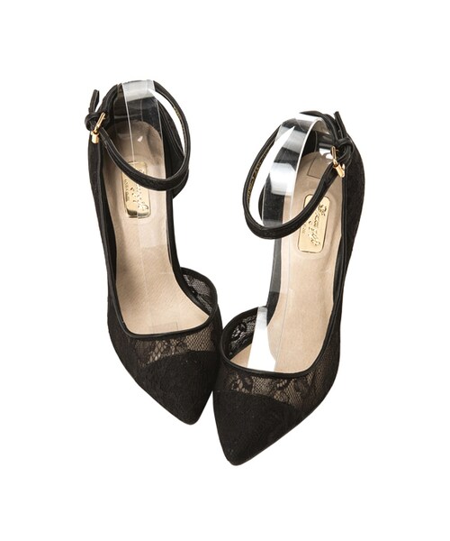 gracegift（グレースギフト）の「蕾絲透膚尖頭跟鞋（シューズ・レディース・白/黑/杏色・35/36/37/38/39/40/41）」の14枚目の写真