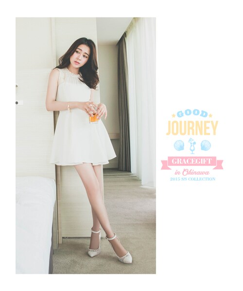 gracegift（グレースギフト）の「蕾絲透膚尖頭跟鞋（シューズ・レディース・白/黑/杏色・35/36/37/38/39/40/41）」の9枚目の写真