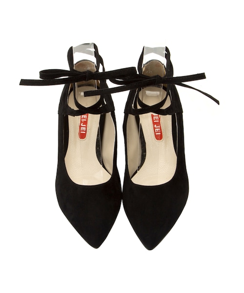 gracegift（グレースギフト）の「韓國尖頭綁帶娃娃鞋（シューズ・レディース・黑/紅/杏・35/36/37/38/39/40）」の3枚目の写真