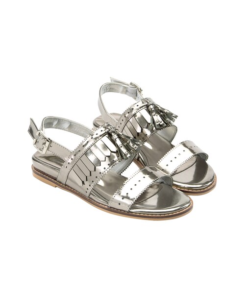 gracegift（グレースギフト）の「韓國流蘇鉚釘寬帶涼鞋（その他・レディース・銀/白・35/36/37/38/39/40）」の16枚目の写真