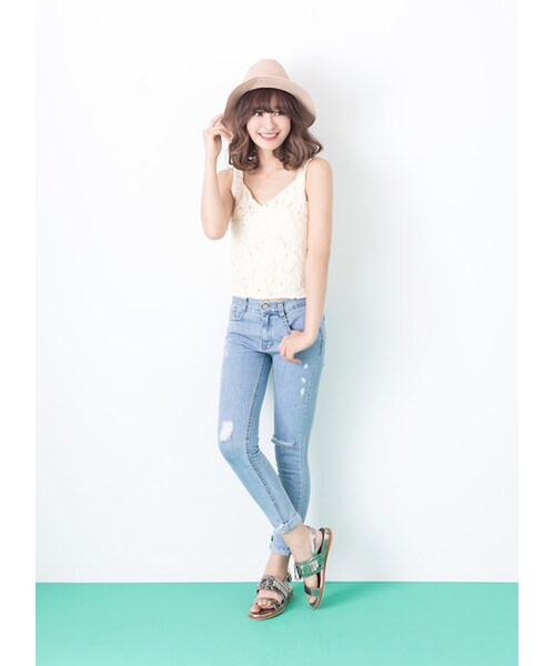 gracegift（グレースギフト）の「韓國流蘇鉚釘寬帶涼鞋（その他・レディース・銀/白・35/36/37/38/39/40）」の18枚目の写真