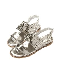 gracegift | 韓國流蘇鉚釘寬帶涼鞋(その他)