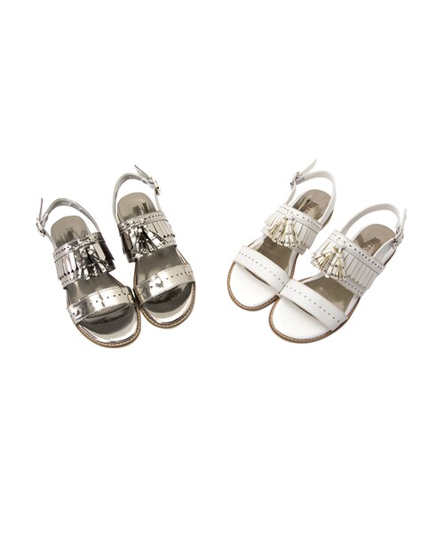 gracegift（グレースギフト）の「韓國流蘇鉚釘寬帶涼鞋（その他・レディース・銀/白・35/36/37/38/39/40）」の13枚目の写真