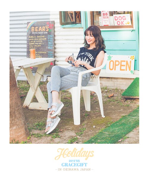 gracegift（グレースギフト）の「米奇碎石厚底休閒涼鞋（その他・レディース・白/銀/黑・35/36/37/38/39/40/41）」の21枚目の写真