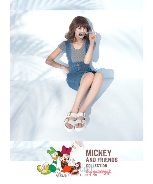 gracegift（グレースギフト）の「米奇碎石厚底休閒涼鞋（その他・レディース・白/銀/黑・35/36/37/38/39/40/41）」の9枚目の写真