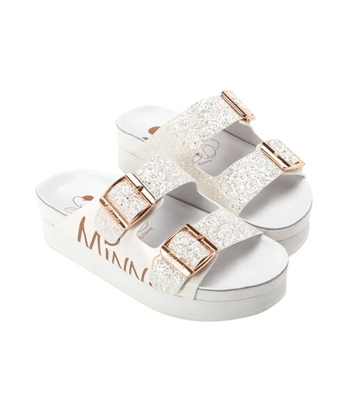 gracegift（グレースギフト）の「米奇碎石厚底休閒涼鞋（その他・レディース・白/銀/黑・35/36/37/38/39/40/41）」の4枚目の写真