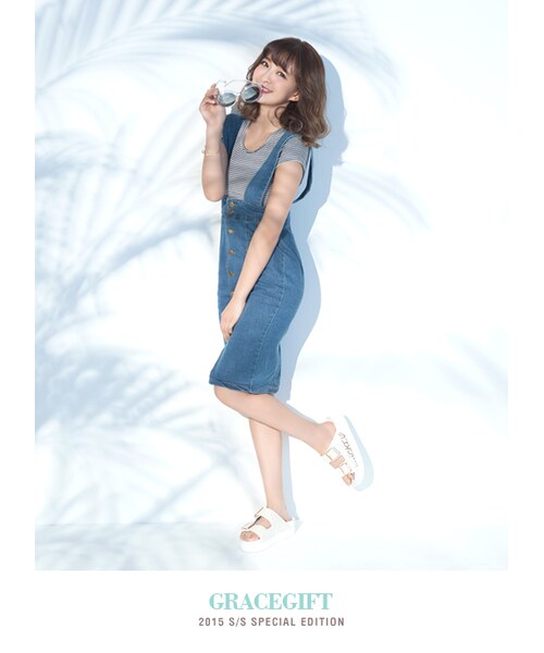 gracegift（グレースギフト）の「米奇碎石厚底休閒涼鞋（その他・レディース・白/銀/黑・35/36/37/38/39/40/41）」の10枚目の写真