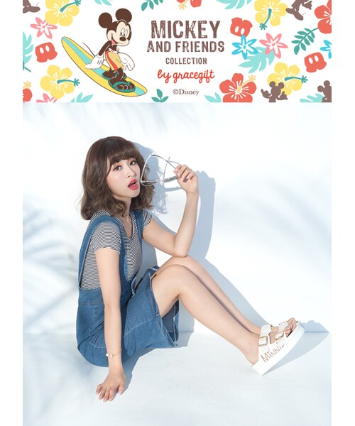 gracegift（グレースギフト）の「米奇碎石厚底休閒涼鞋（その他・レディース・白/銀/黑・35/36/37/38/39/40/41）」の7枚目の写真