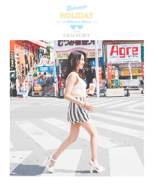 gracegift（グレースギフト）の「個性寬帶防水台高跟涼鞋（シューズ・レディース・黑/杏色/白・35/36/37/38/39/40/41）」の11枚目の写真