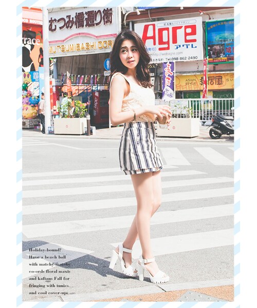 gracegift（グレースギフト）の「個性寬帶防水台高跟涼鞋（シューズ・レディース・黑/杏色/白・35/36/37/38/39/40/41）」の9枚目の写真