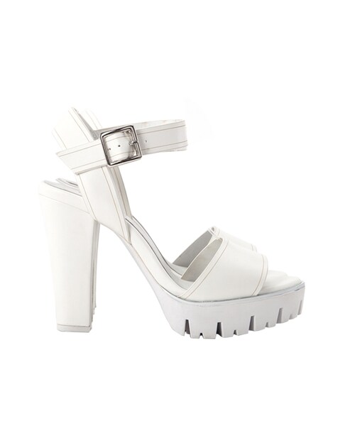 gracegift（グレースギフト）の「個性寬帶防水台高跟涼鞋（シューズ・レディース・黑/杏色/白・35/36/37/38/39/40/41）」の3枚目の写真