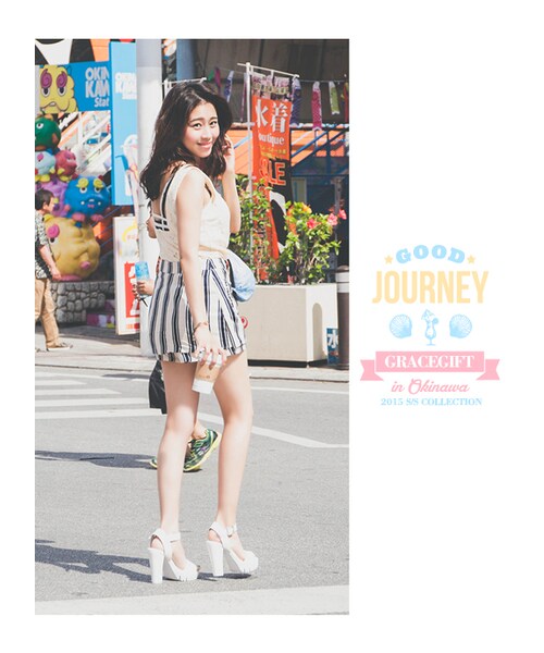 gracegift（グレースギフト）の「個性寬帶防水台高跟涼鞋（シューズ・レディース・黑/杏色/白・35/36/37/38/39/40/41）」の10枚目の写真