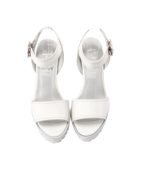 gracegift（グレースギフト）の「個性寬帶防水台高跟涼鞋（シューズ・レディース・黑/杏色/白・35/36/37/38/39/40/41）」の4枚目の写真