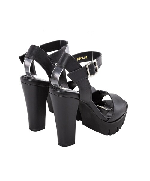 gracegift（グレースギフト）の「個性寬帶防水台高跟涼鞋（シューズ・レディース・黑/杏色/白・35/36/37/38/39/40/41）」の16枚目の写真