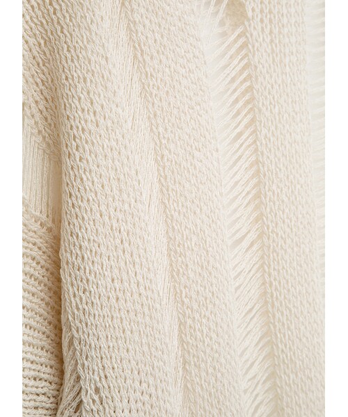 gracegift（グレースギフト）の「韓國唯美透膚鏤空針織上衣（トップス・レディース・杏・F）」の3枚目の写真