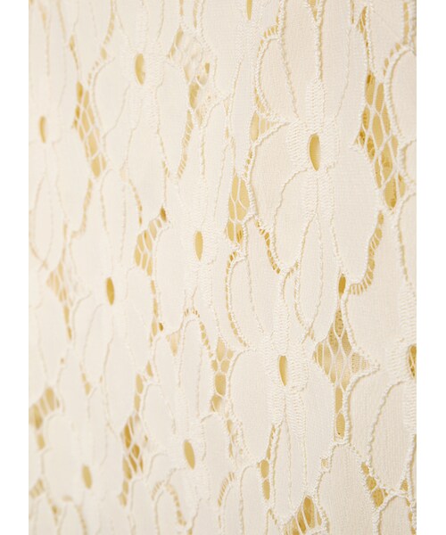 gracegift（グレースギフト）の「韓國細緻雕花鏤空蕾絲肩帶上衣（トップス・レディース・淺黃・F）」の3枚目の写真