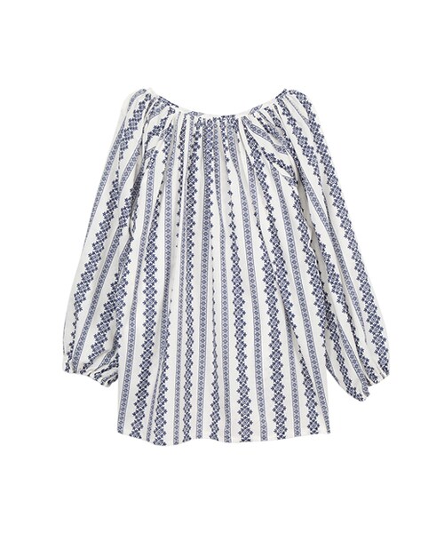 gracegift（グレースギフト）の「韓國復古甜美幾何綁結上衣（トップス・レディース・白・F）」の2枚目の写真