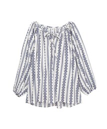 gracegift | 韓國復古甜美幾何綁結上衣(トップス)