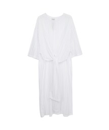 gracegift | 韓國清透柔膚下擺開岔綁結罩衫(その他)