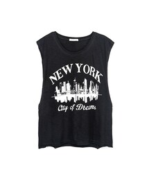 gracegift | 韓國夢想之城倒影印花無袖背心(トップス)