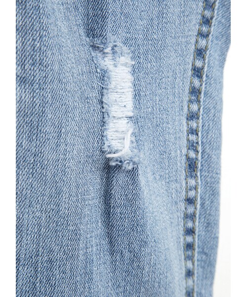 gracegift(グレースギフト)の「韓國紐約街頭小抓破窄管牛仔褲(パンツ・レディース・藍・M/L)」の3枚目の写真