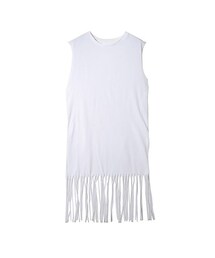 STYLENANDA | キャップスリーブフリンジワンピース(アイボリー)(ワンピース/ドレス)