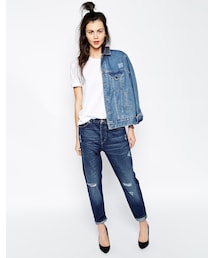 MONKI | Monki Imoo Boyfriend Mid Wash Worn In Jean(デニムパンツ)