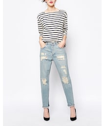 MONKI | Monki Imoo Boyfriend Rip & Repair Jean(デニムパンツ)