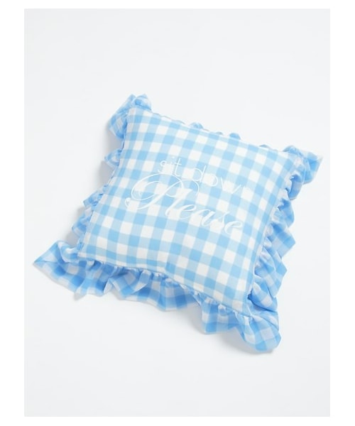lilLilly(リルリリー)の「LILICIOUSギンガムチェッククッションケース sit down Please(その他・レディース・BEIGE/BLUE・45*45)」の2枚目の写真
