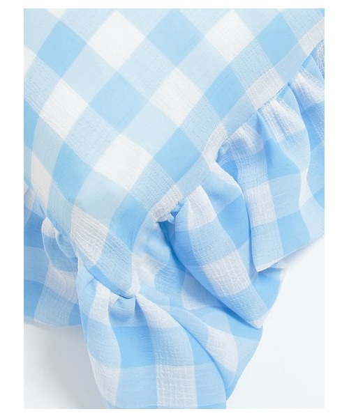 lilLilly(リルリリー)の「LILICIOUSギンガムチェッククッションケース sit down Please(その他・レディース・BEIGE/BLUE・45*45)」の6枚目の写真