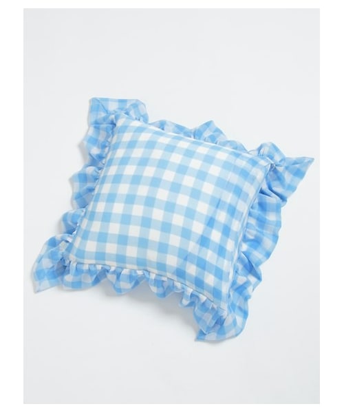 lilLilly(リルリリー)の「LILICIOUSギンガムチェッククッションケース sit down Please(その他・レディース・BEIGE/BLUE・45*45)」の4枚目の写真