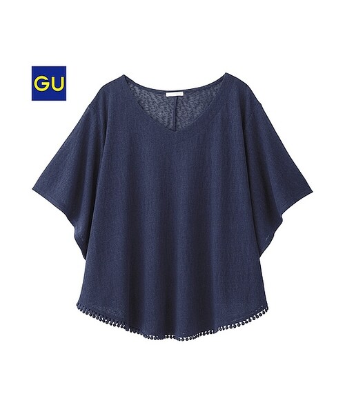 GU（ジーユー）の「（GU）ゆるＴ（半袖）（WOMEN ⁄ カットソー・レディース・MUSTARD/OFF WHITE/NAVY・M/XL/S/L）」の3枚目の写真