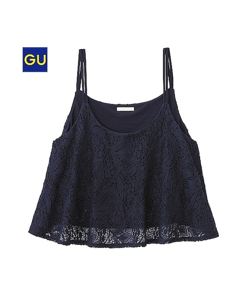 GU（ジーユー）の「（GU）フレアレースビスチェ（WOMEN ⁄ カットソー・レディース・OFF WHITE/NAVY/MUSTARD・S/L/M）」の2枚目の写真