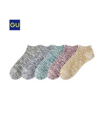 GU | （GU）ショートソックス（スラブ・５足組）Ａ(レッグウェア)