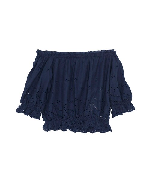 GYDA（ジェイダ）の「コットンレースオフショルTOPS（トップス・レディース・オフホワイト/ブラック/ネイビー・F）」の3枚目の写真