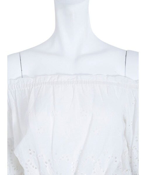 GYDA（ジェイダ）の「コットンレースオフショルTOPS（トップス・レディース・オフホワイト/ブラック/ネイビー・F）」の7枚目の写真